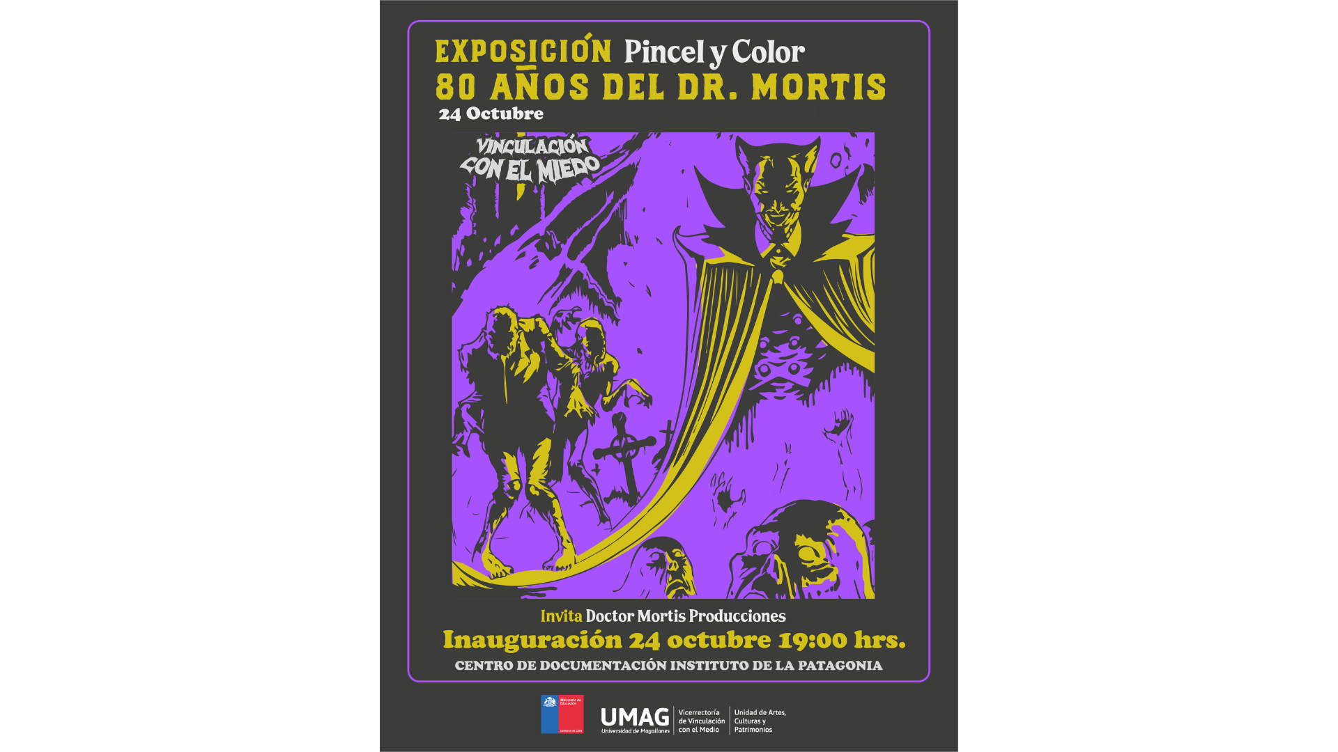 Visita la Exposición que presenta al Dr. Mortis y su valor artístico, cultural y patrimonial. Trabajo colaborativo con la Agrupación Pincel & Color y  Dr. Mortis Producciones.
