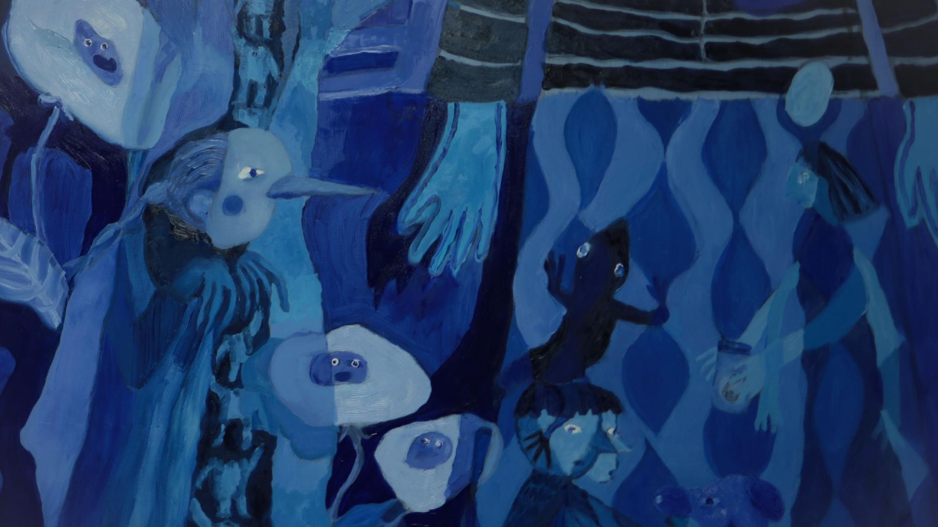 Imagen de una obra una pintura que es parte de la muestra Quitapenas