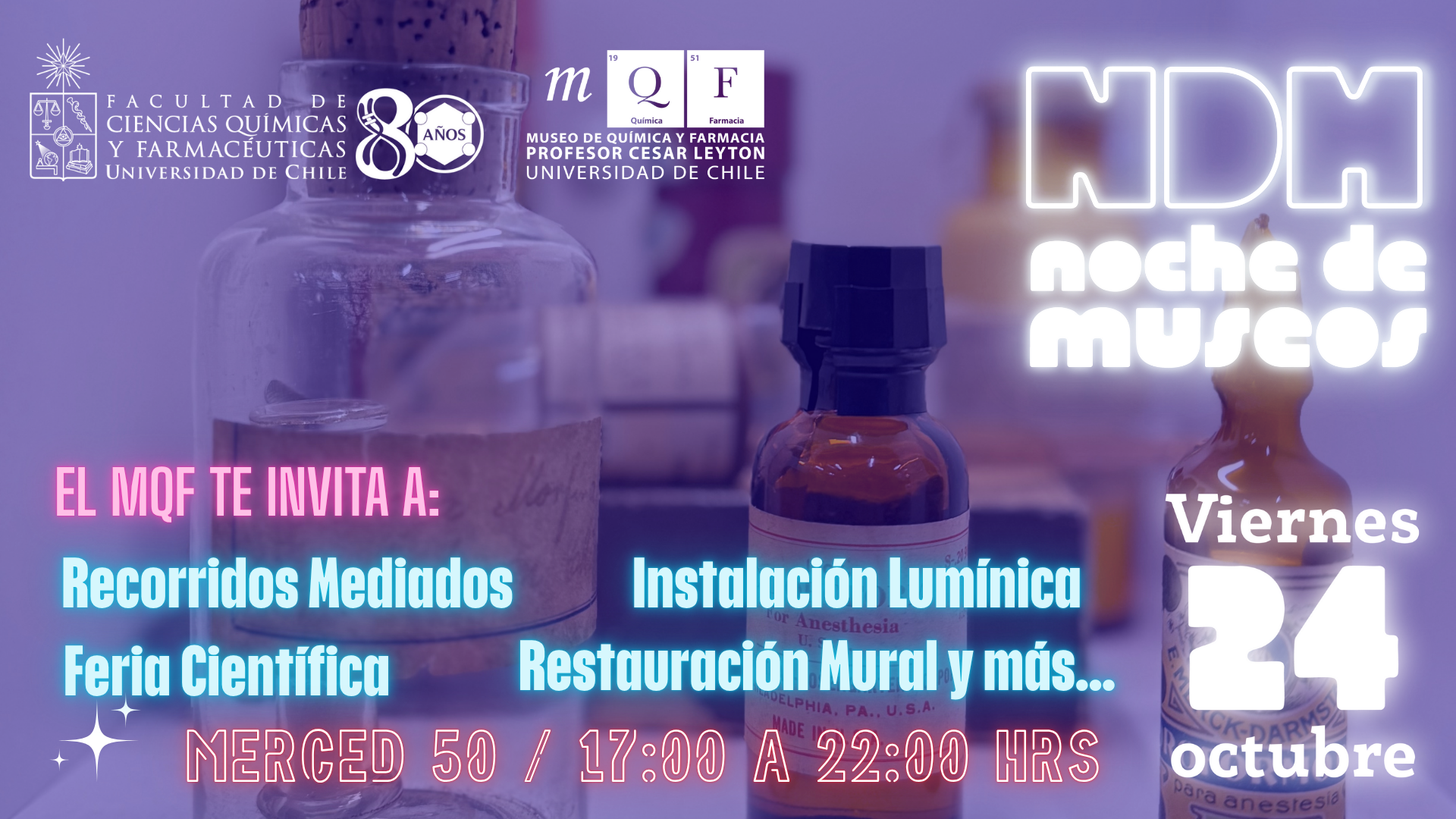 Recorridos Mediados, Instalación Lumínica, Feria Científica, Restauración Mural y más