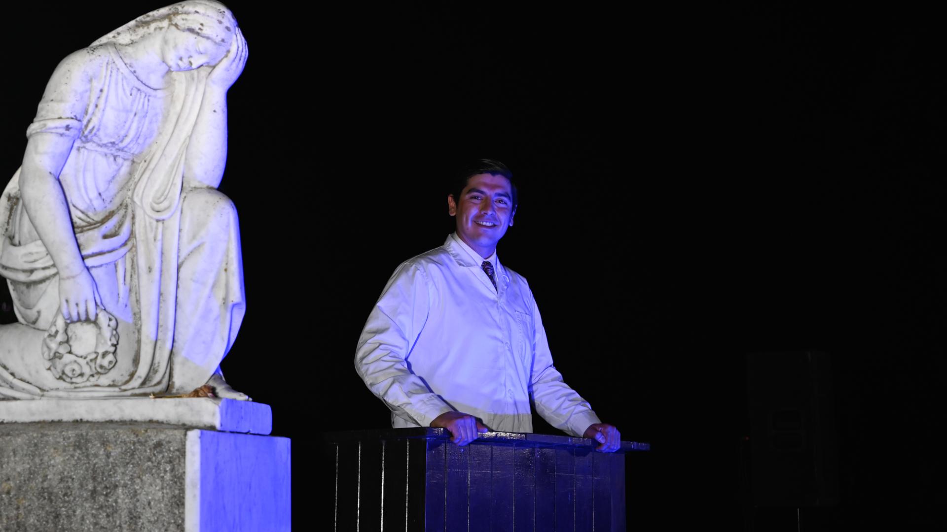 Parque de los artistas. Dr. Sepúlveda Bustos, Primer personaje en acción