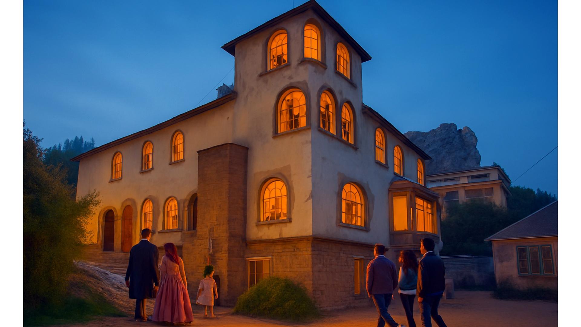 Casona El Castillo de Coquimbo de noche