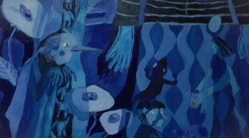 Imagen de una obra una pintura que es parte de la muestra Quitapenas