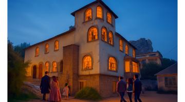 Casona El Castillo de Coquimbo de noche